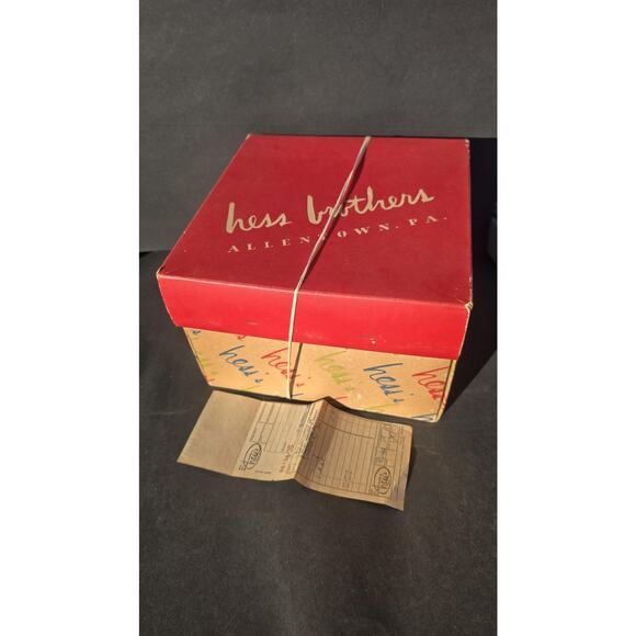 Vintage Hess Brothers Hat Cloche Fitted Womens Medium Black Straw Bow Box 60s - Picture 6 of 9